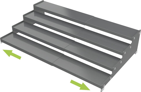 Expandable 4-Tier Step Spice Rack Organizer for Kitchen Cabinet, Modern Design Non Skid Space Saving Storage Shelf