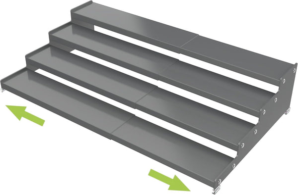 Expandable 4-Tier Step Spice Rack Organizer for Kitchen Cabinet, Modern Design Non Skid Space Saving Storage Shelf