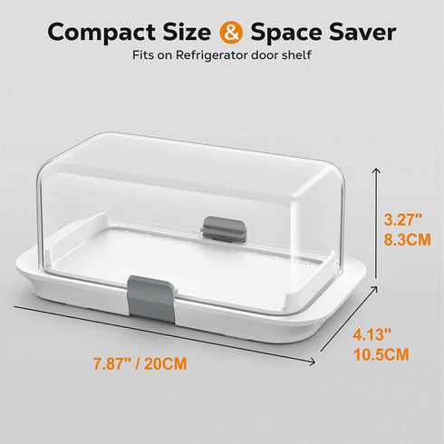 1 lb Countertop, Pisol Large Butter Dish for Canadian Butter, Airtight Butter Keeper with Lid Fit a Full Pound Block