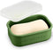Quatish Compact Leakproof Travel Soap Case, Silicone Soap Box with Draining Layer,