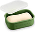 Quatish Compact Leakproof Travel Soap Case, Silicone Soap Box with Draining Layer,