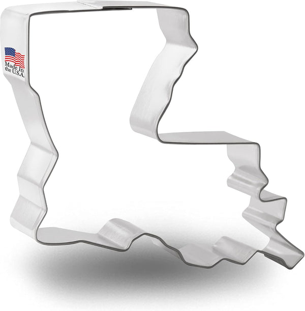 Foose Store Louisiana Cookie Cutter 3.5 Inch, Tin Plated Steel Made in the USA