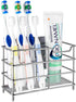 Linkidea Stainless Steel Toothbrush Holder Stand - 7 Slot Organizer for Shower, Bathroom, Wallmount/Countertop