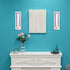 Pibeyer Set 2, Crystal Crush Diamond Candle Holder of Rectangle Silver Mirrored Candle Sconces, Wall Decorations