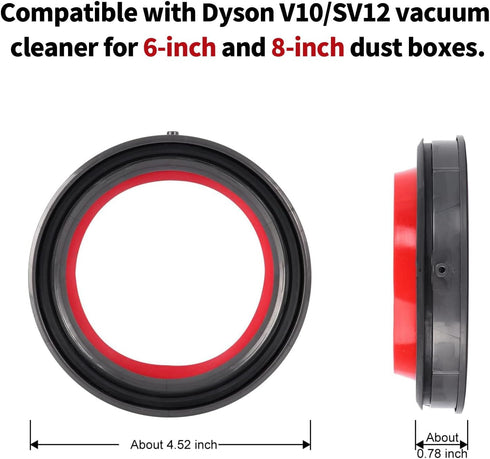 Dust Bin Top Fixed Sealing Ring, Compatible with Dyson V10 SV12 Vacuum Cleaner, Replacement Parts with T8 Screwdriver