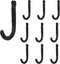 Rustic State Sabo Wall Mount Hooks - Cast Iron Coat Towel Bag Hat Hanger Set of 10 Multiuse Black Rack