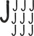 Rustic State Sabo Wall Mount Hooks - Cast Iron Coat Towel Bag Hat Hanger Set of 10 Multiuse Black Rack