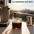 5 OZ Set 2, (1 Espresso Cups of Double Spouts Cups, Shot Glasses, Milk Cup with Handle, Clear Glass, Espresso