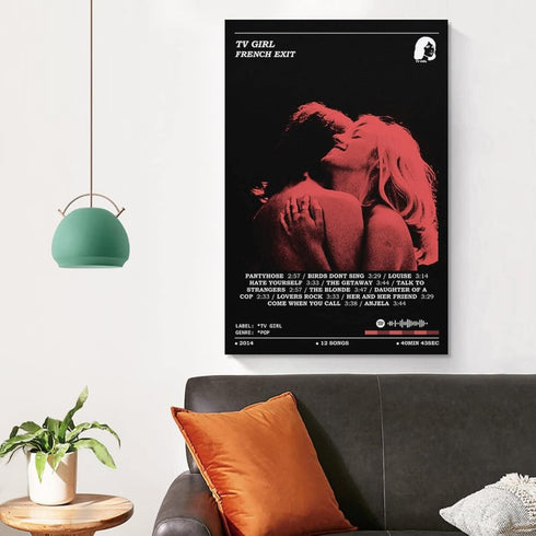 Tv Girl French Exit 90s Music Cover Poster Canvas Wall Art, Unframed Aesthetic Bedroom Decoration 12x18inch (30x45cm)