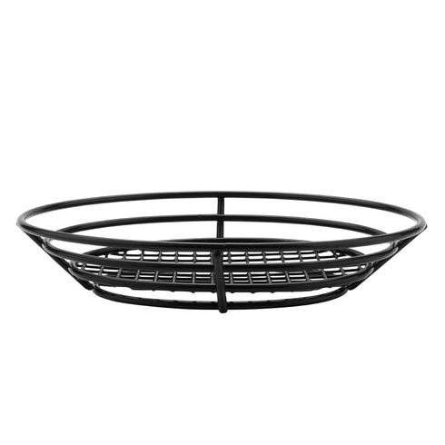 G.E.T. Enterprises 4-38804 Oval Basket, 11" x 8", 2.25" Clipper Mill, Iron Polyethylene Coated, Black
