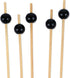 BambooMN Decorative Ball End Cocktail Picks, 4.7" Black, 100 pcs for Events and Parties