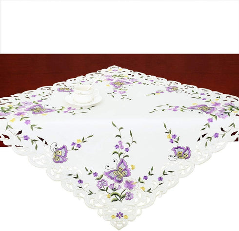 Simhomsen Small Spring Butterfly and Floral Tablecloths Toppers, Tablecovers for End Table,