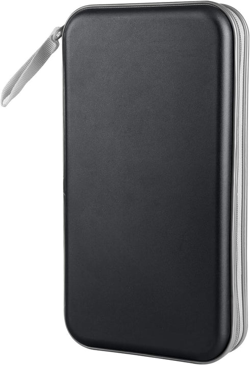 CD Case, DVD Case Holder, 96 Capacity Hard Plastic Storage Binder for Car, Home, Office, Travel (Black).
