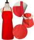 XEEYAYA 9 Pack (9 Pack, Bib Christmas Red Apron for Women Girls Ladies with Pockets - Kitchen Aprons Bulk for Cooking