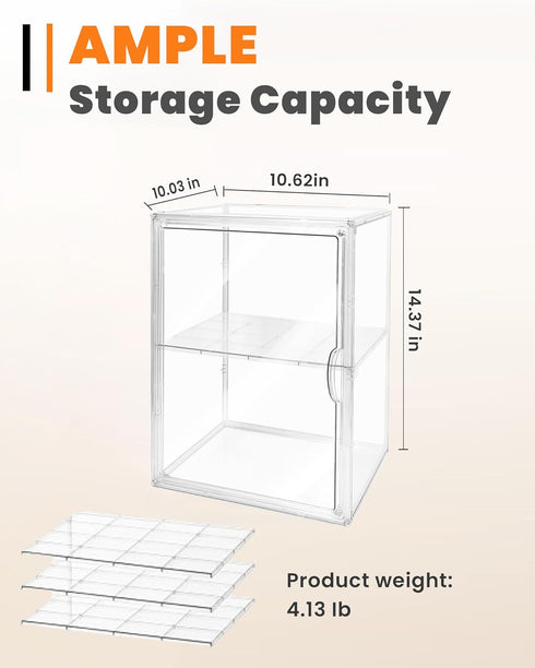 Countertop 4 Counter, Bread Box,Large Bread Boxs for Kitchen - Layers Adjustable Bread Storage Container, Clear Boxes