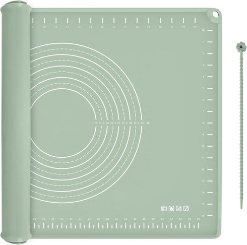Silicone Baking Mat 28" x 20" - Extra Thick Non-stick Dough Rolling Mat with Measurements for Pastry, Bread, Cookies