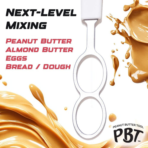 PBT - Peanut Butter Mixer, Stainless Steel Stirring Tool for Natural Peanut Butter, Dough, Yogurt, Sauces, and More