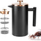 Miuly French Press Coffee Maker, 21Oz, Stainless Steel, 3 Level Filtration, Double Wall Insulated