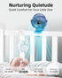 3.5" Rechargeable Clip On Fan Small Portable with Strong Clamp Grip, 3-Speed & LED Display, Blue