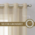 MIULEE 2 Panels Farmhouse Solid Color Beige Sheer Curtains, Elegant Grommet Window Drapes for Bedroom Living Room