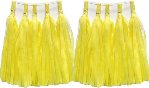 Tissue Paper Tassels Garland Banner Table Decor, Wedding Birthday Baby Shower Party Decorations Supplies (20, Yellow)