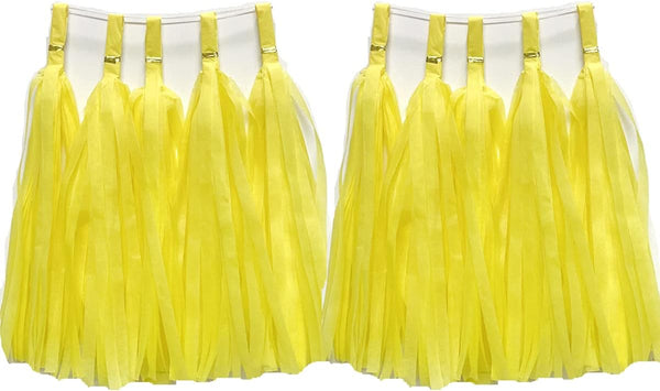 Tissue Paper Tassels Garland Banner Table Decor, Wedding Birthday Baby Shower Party Decorations Supplies (20, Yellow)