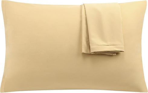 uxcell 2 Pack Pillow Cases Soft 1800 Series Microfiber with Zipper King (20"x36") - Gold