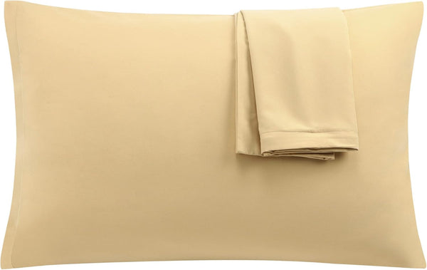 uxcell 2 Pack Pillow Cases Soft 1800 Series Microfiber with Zipper King (20"x36") - Gold