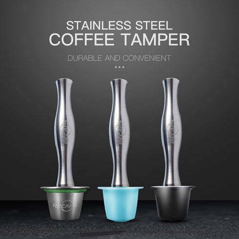 RECAPS Stainless Steel Coffee Tamper Tool Compatible with Nespresso Machine Refillable Filter Pressing 24mm
