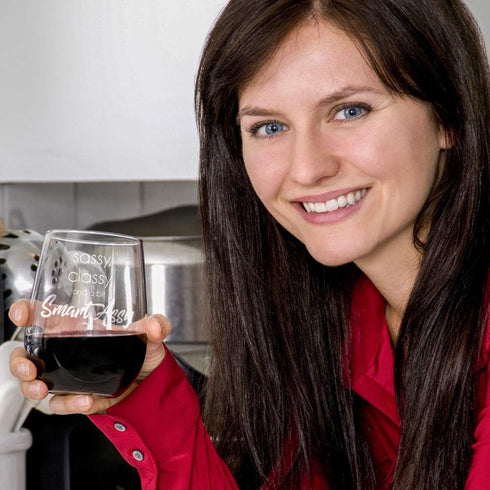 IT'S A SKIN Funny Stemless Wine Glass, 17oz with Saying for Women, Includes Complimentary Food Pairing Card
