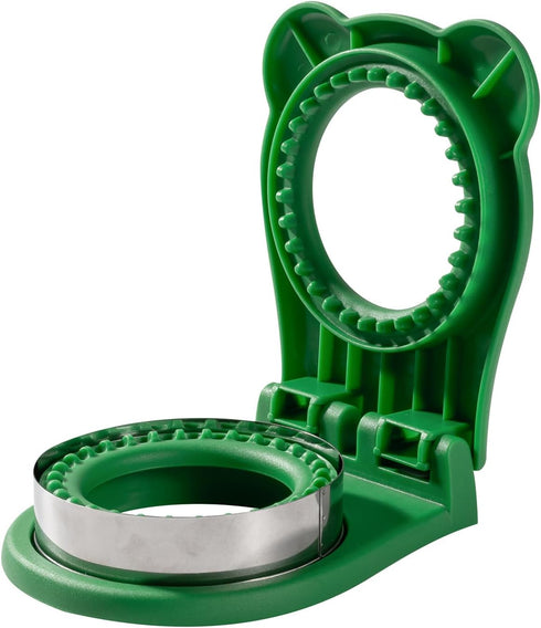 Uncrustable Sandwich Maker, 3.7 Inch Pocket Circle Shape Sandwich Cutter and Sealer for Kids Lunchboxes (Green)