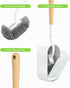 Bamboo Toilet Brush Set - 2 Pack with Ergonomic Design, Durable Bristles, Wooden Holder for Bathroom Cleaning