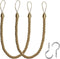 BEL AVENIR Curtain Tiebacks, Handmade Holdbacks with 2 Metal Screw Hooks - Golden (2 Pack)