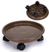 Skelang 2 Packs 11.8" Plant Pallet Caddy Plant Stand with Lock Wheels, Round Flower Pot,Planter Trolley Casters, Moving