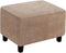 Ottoman Cover, Stretch Rectangle Velvet Ottoman Slipcovers of Foot Stool for Living