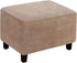 Ottoman Cover, Stretch Rectangle Velvet Ottoman Slipcovers of Foot Stool for Living