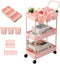 danpinera Slim Storage Cart, 3 Tier Narrow Rolling Cart on Wheels Bathroom