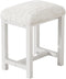 Small Vanity Stool, Cute Vanity Stools with Soft Faux Rabbit Fur Cushion,