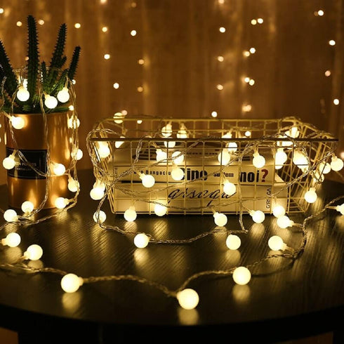 Generic Plug in LED String Lights, 16ft/5m 50 LED Bulb Warm White Globe