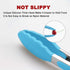 Set of 2 Kitchen Tongs, 9-Inch & 12-Inch Premium Stainless Steel Locking Silicone Grilling Barbeque Food Tong, Blue