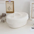 Handmade Cotton Rope Storage Basket with Lid, White Rope Bin for Makeup, Sundries, Snack, Needles - Desktop Storage Box
