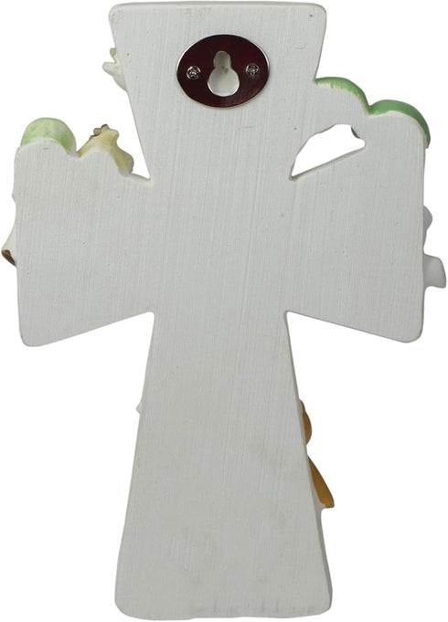 God Created Everything 7 inch Resin Stone Decorative Hanging Wall Cross