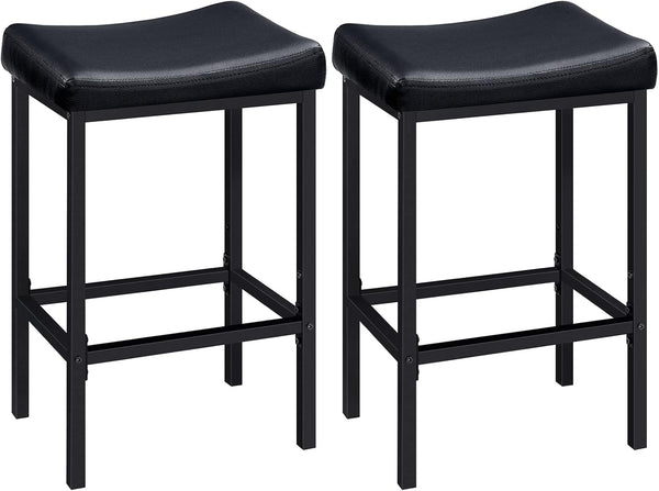HOOBRO Bar Stools, Set of 2 Bar Chairs, Counter Height Stools, Saddle