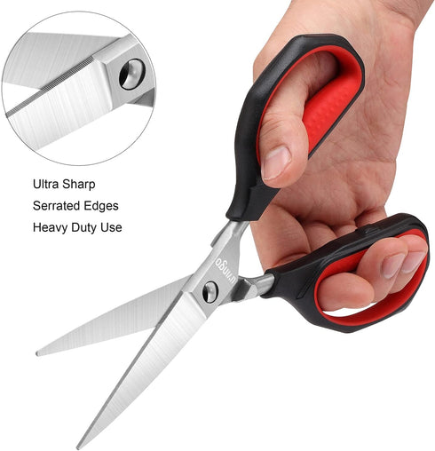 LIVINGO 8.5 Inch Kitchen Shears Heavy Duty, Dishwasher Safe, Sharp Forged Stainless Steel Blade for Cutting Food