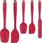 HOTEC Heat Resistant Silicone Rubber Spatula Set - 600? BPA-Free Kitchen Cooking Spatulas, Red Set of 5