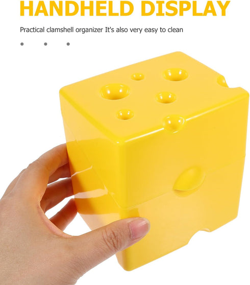 IMIKEYA Cute Sliced Cheese Storage Container, Airtight Cheese Box with Flip Lid, Butter Block Fridge Keeper for Kitchen