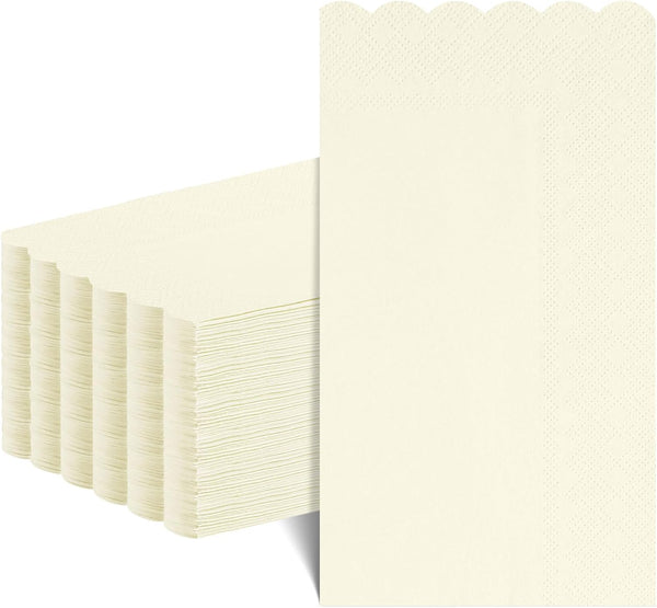 NatNarr 60 Pcs Ivory Wedding Napkins, 2 Ply Disposable Cream Napkins Decorative