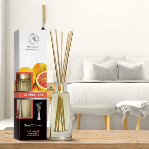 Reed Diffuser Grapefruit 3.4 Fl Oz | Aromatherapy Air Freshener with Grapefruit Essential Oil for Home Fragrance