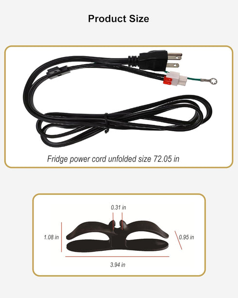 3903-001003 Refrigerator Power Cord for Samsung, Compatible with Kenmore Elite, RF28T5001SR, RH29H8000SR, RF28HMEDBSR