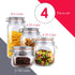 Home Basics 4 Piece Canister Set for Kitchen, Clear Glass with Metal Latches & Silicone Seals